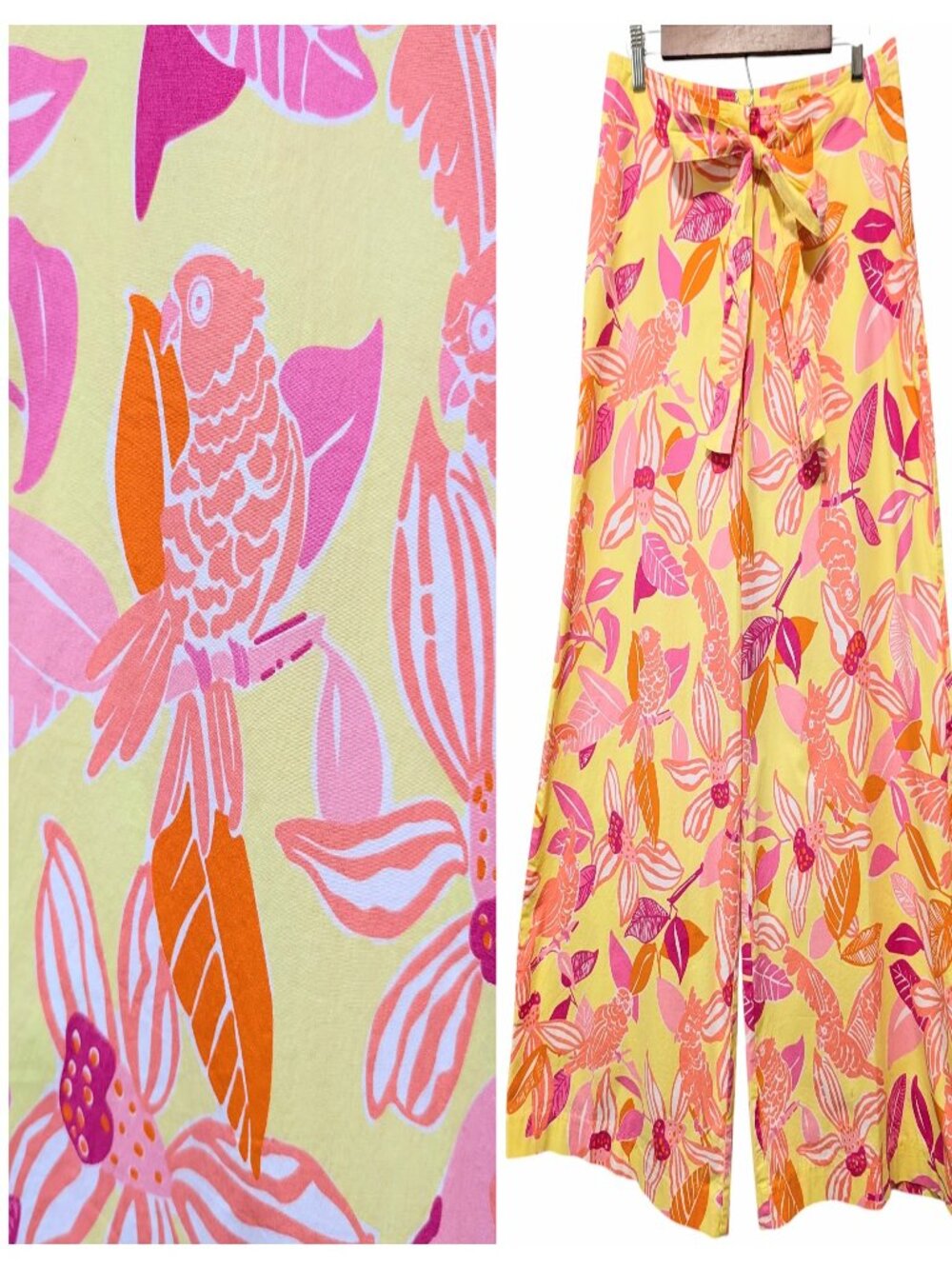 Lilly Pulitzer Womens Size 6 Kendra Pacific Wing Parrots Wide Leg Palazzo Pants